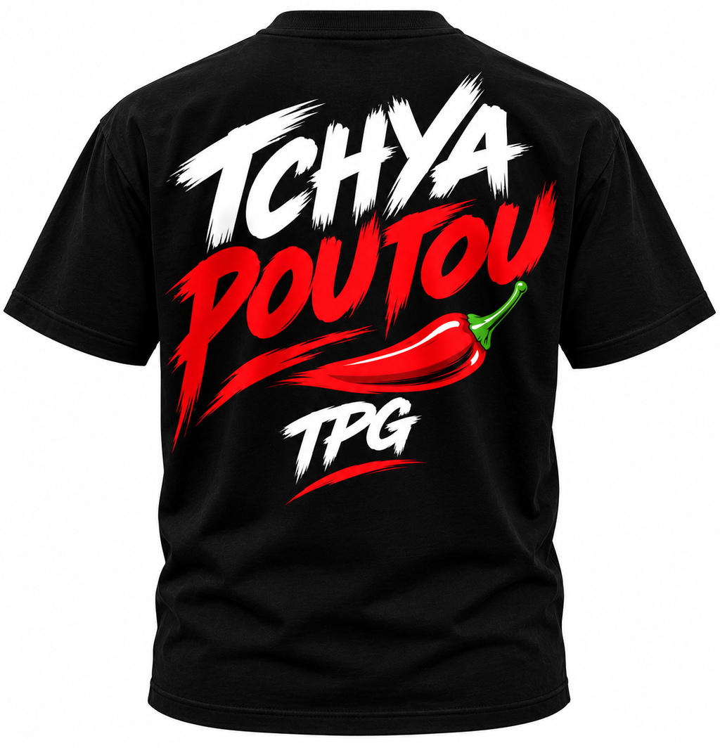T-SHIRT MANCHE COURT "TCHYA POUTOU"